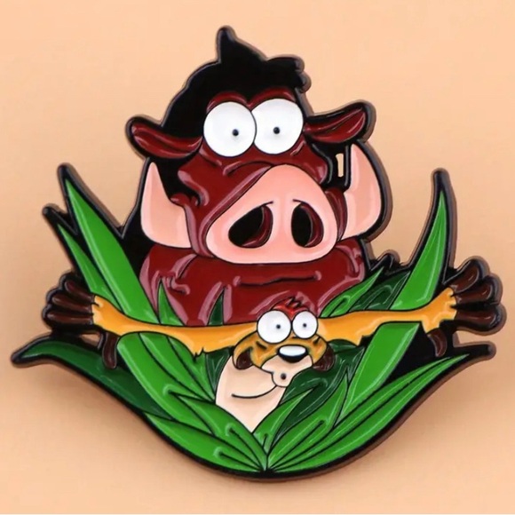 Disney - Lion King Timon and Pumbaa enamel pin - NWT - measurements in pics - Picture 4 of 7